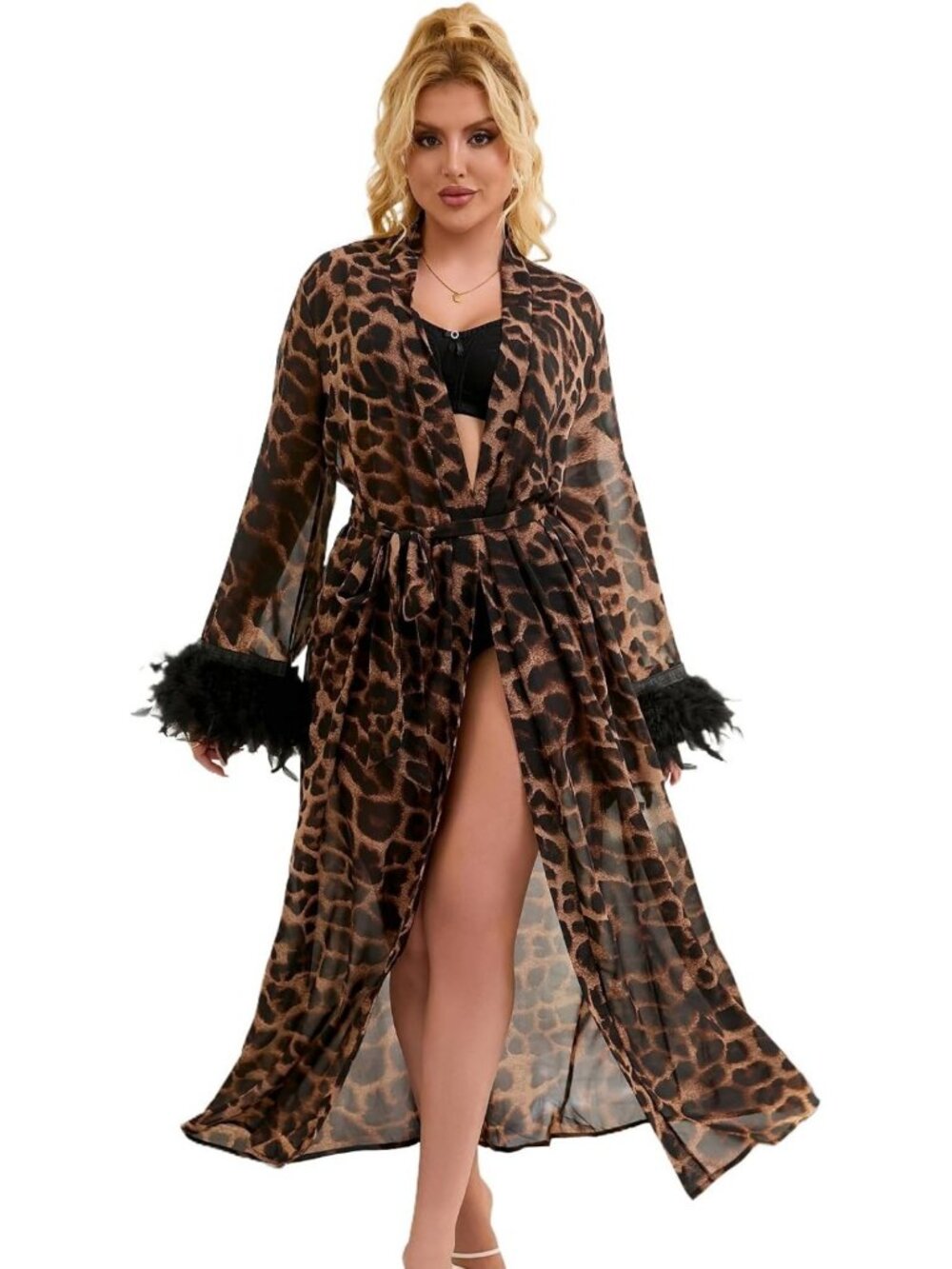 Chic Leopard Print Kimono Robe for Women | Stylish Lightweight Cover-Up